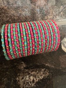 Leaf Design Glass Bangles  For Women’s And Girl