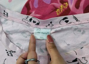 M Size  Pink Panda Music T-Shirt