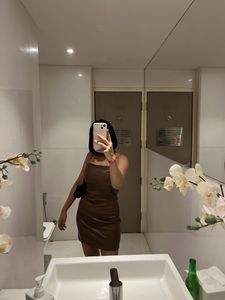 Brown Leather Dress