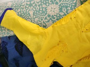 Yellow Embroidered Kurti
