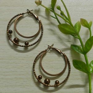 Gold Brown Hoops