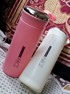 Pink & White 'Nice' Vacuum Flasks