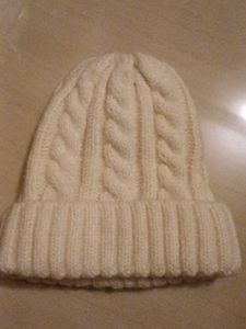 Cream Cable Knit Beanie
