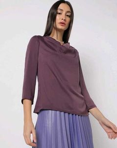 Elegant Satin 3/4 Sleeve Blouse