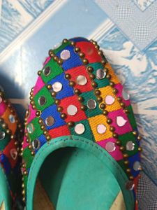 Embroidered Colorful Jutti Flats