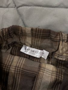 Brown Plaid Pleated Mini Skirt