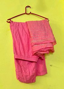 Pink Striped Kurta Set