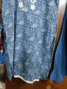 Blue Printed Kurta Set