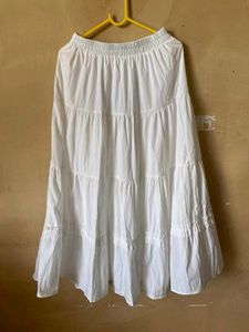 Tiered White Skirt
