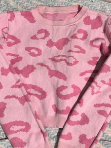 Pintresty Pink Animal Print Sweater