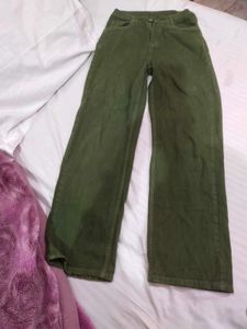 Green Wide Leg Jeans