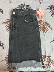 Black Denim Skirt
