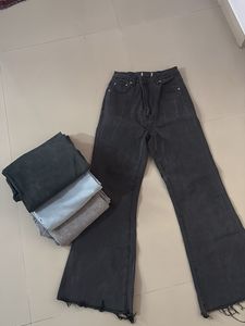 Raw Hem Flare Jeans