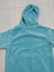 Cozy Blue Fuzzy Cat Hoodie