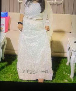 White Lehenga