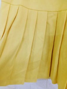 Pleated Yellow Mini Skirt