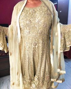 Embellished Embroidered Net Sharara Set