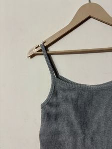Grey Ribbed Tank Top