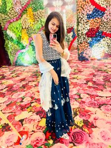 Blue Chikankari Plazoo Set