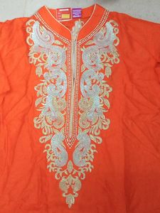 Kurti Point Orange Embellished Kurta