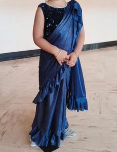 Very Beautiful Saree For Kids with Stitched Blouse
