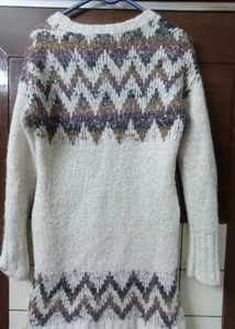 Patterned Knit Sweater Dress