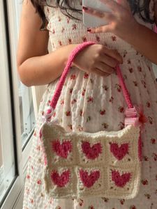 Cute Crochet Heart Shoulder Bag!