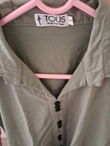 TOUS Olive Green Button-Down Dress
