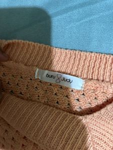 Peach Knit Cropped Sweater