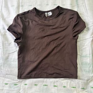 Brown Short Sleeve Top