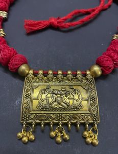 Red &amp; Gold Ethnic Necklace Set