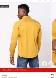 DNMX Cotton Slim Fit Shirt - Mustard