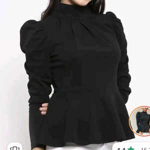 Elegant Black Peplum Top