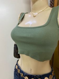 Olive Crop Top