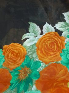 Dark Brown Soft Floral Printed Saree