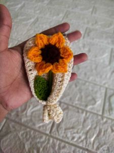 Sunflower Crochet Keychain