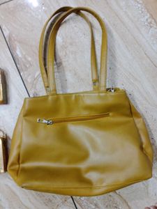 HEBOO Mustard Gulf Leather Bag