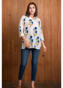 Floral Print Short Kurta