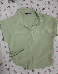 Light Green Short Sleeve Button-Down