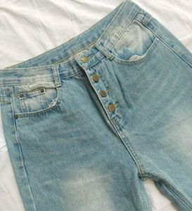 Light Wash Button Fly Jeans