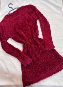 🎁Buy2 Get2 Free Red Fuzzy Sweater Top  ()
