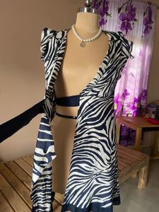 Zebra Print Wrap Dress