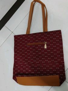 Maroon Ikkat Print Handbag