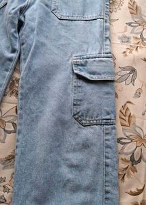 Light Wash Cargo Jeans