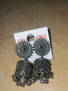 Silver Jhumka Earrings