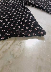 Black Beautiful Top With White Print