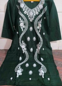 Green Embroidered Kurti Size Xxl