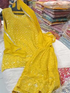 Yellow Embroidered Kurta Set