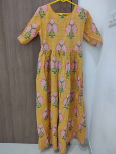 Yellow Floral Print Maxi Dress