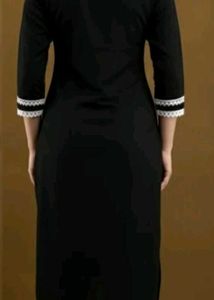 Lucknow Chikankari Black Embroidered Kurta